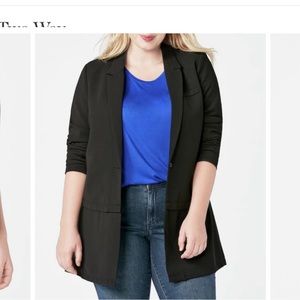 JUSTFAB two way convertible zip blazer. Black. Size L. Never worn.